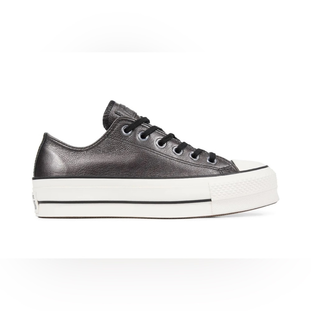 Women's Converse Metallic Leather Platform Chuck Taylor 562774C black silver